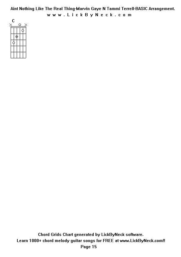 Chord Grids Chart of chord melody fingerstyle guitar song-Aint Nothing Like The Real Thing-Marvin Gaye N Tammi Terrell-BASIC Arrangement,generated by LickByNeck software.